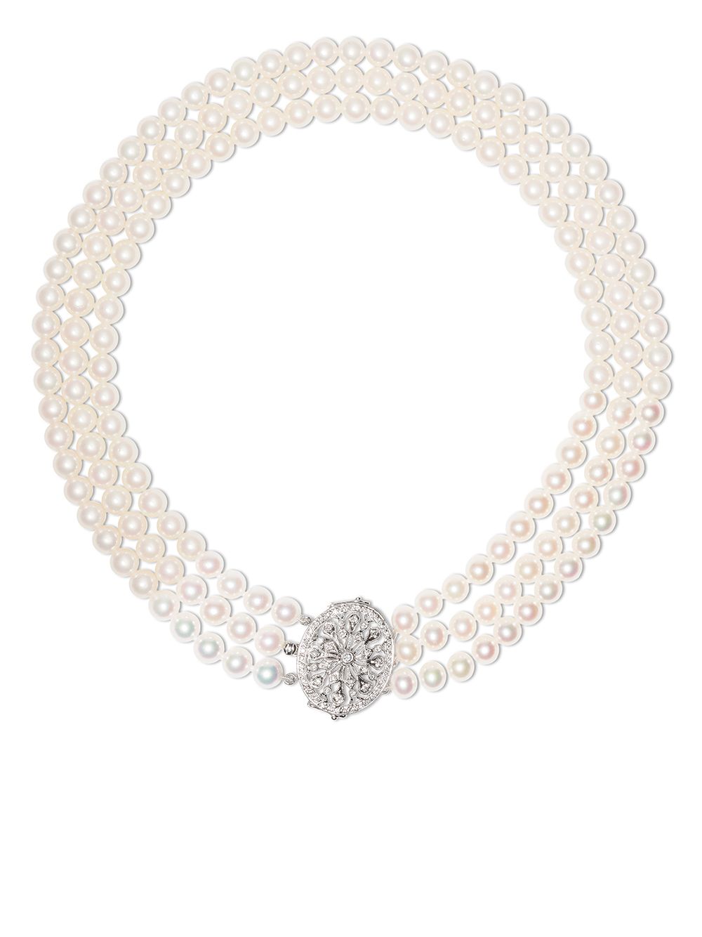 фото Yoko london 18kt white gold akoya pearl and diamond choker