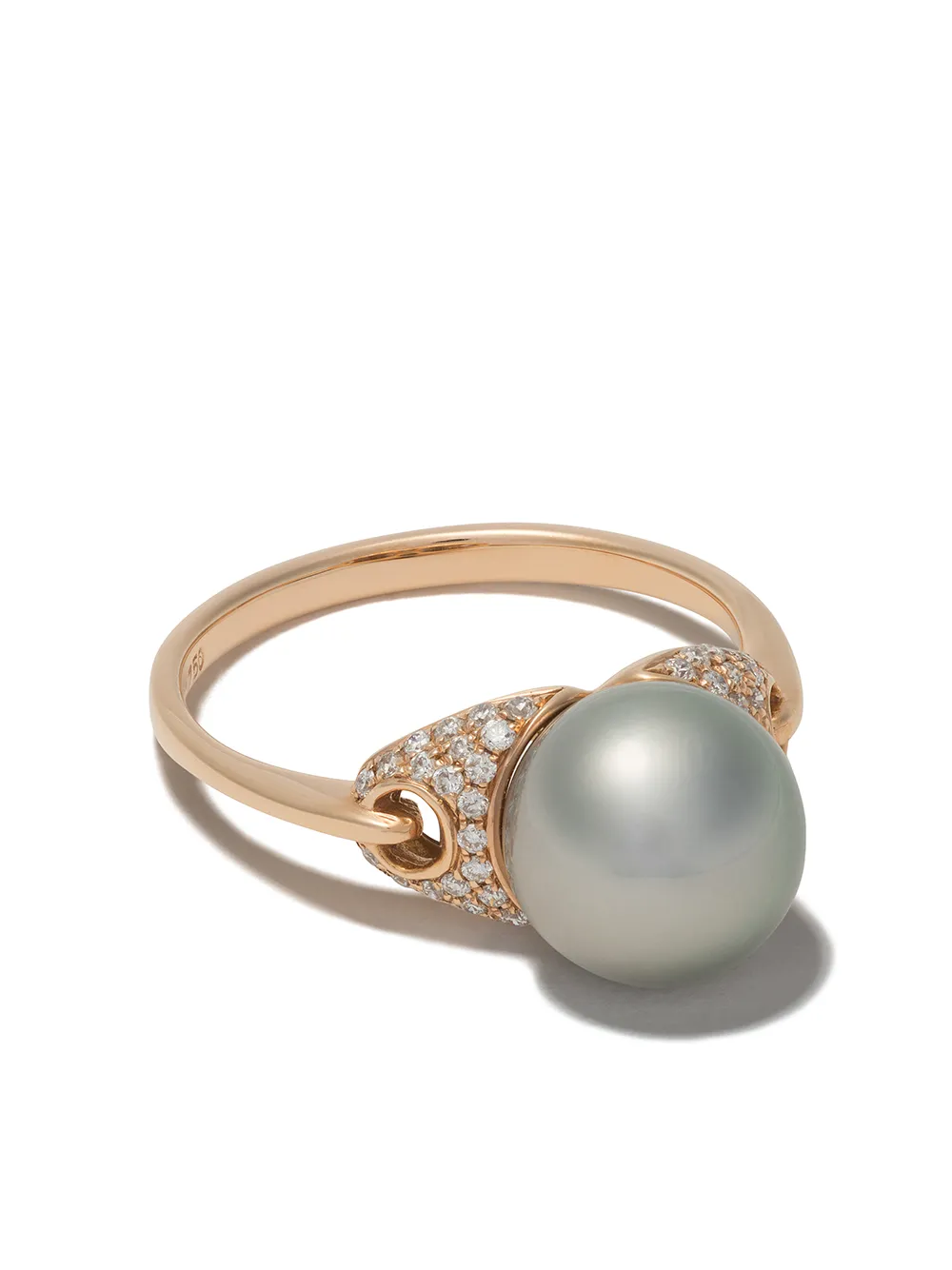 Yoko London 18kt rose gold Classic Freshwater pearls and diamond ring