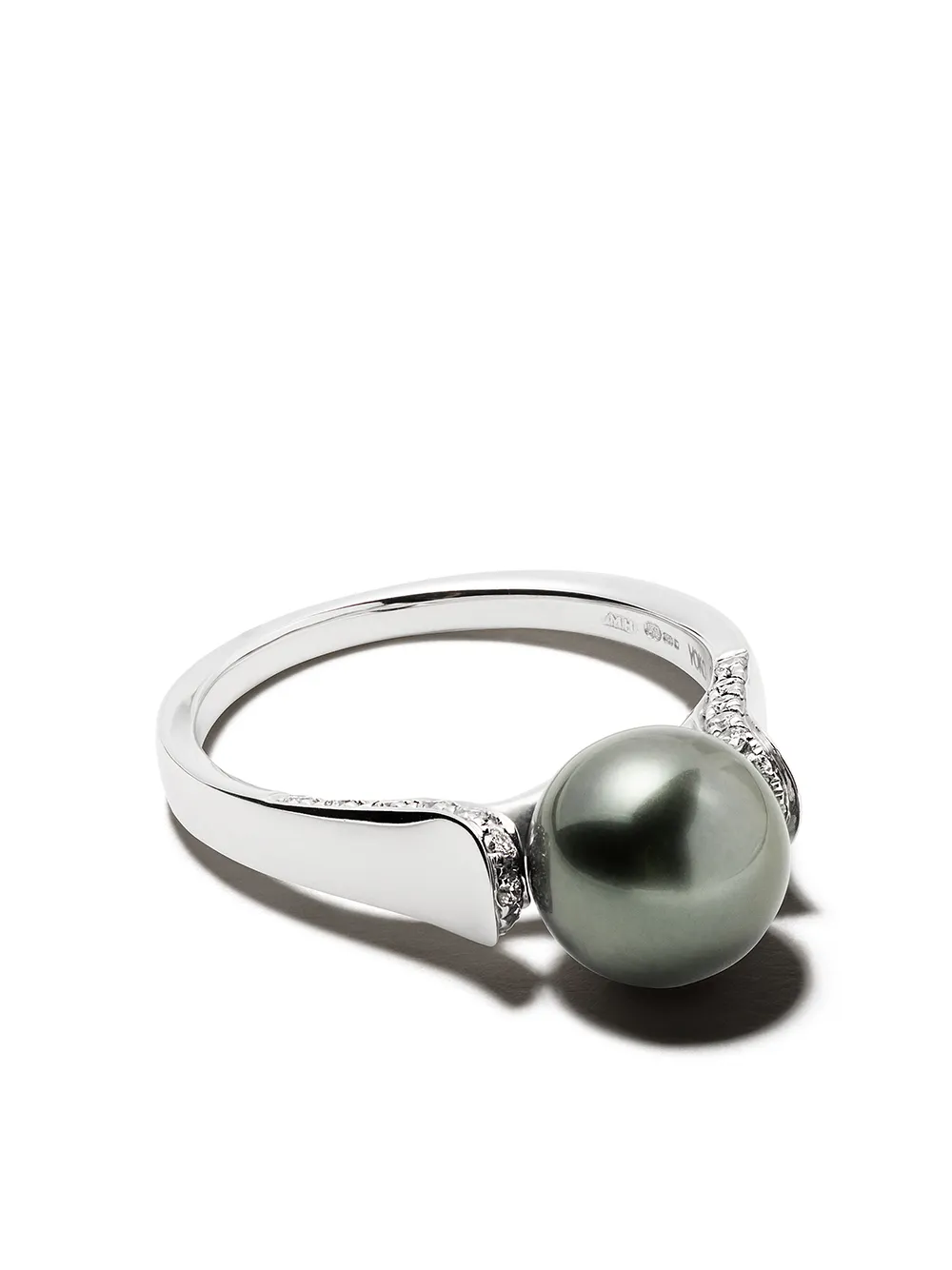Yoko London 18kt white gold Classic Tahitian pearl and diamond ring