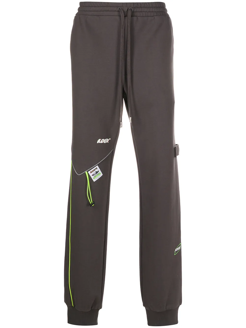 Ader Error Drawstring-detail Logo Track Pants In Grey