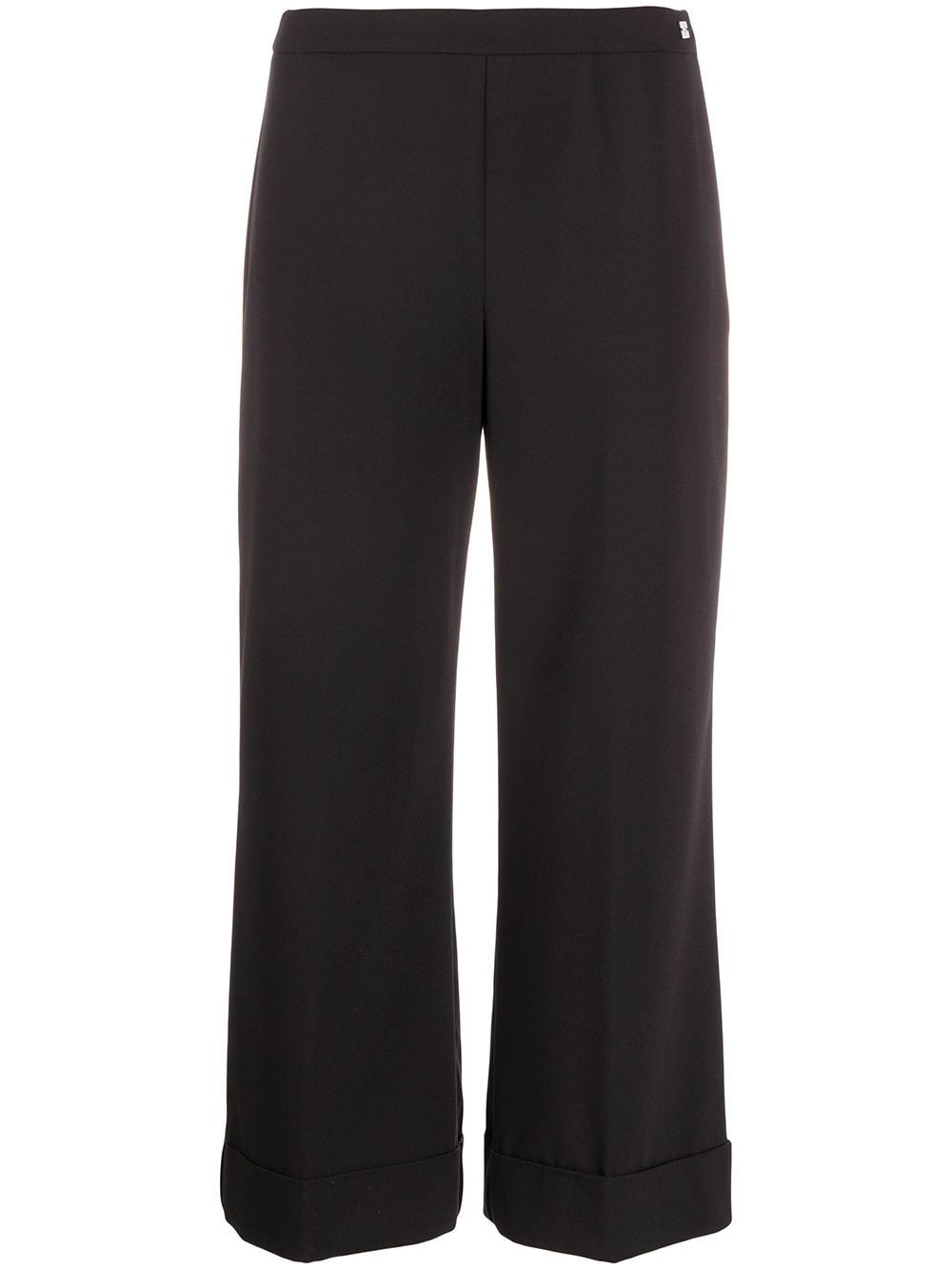 Be Blumarine Cropped Wide-leg Trousers In Black