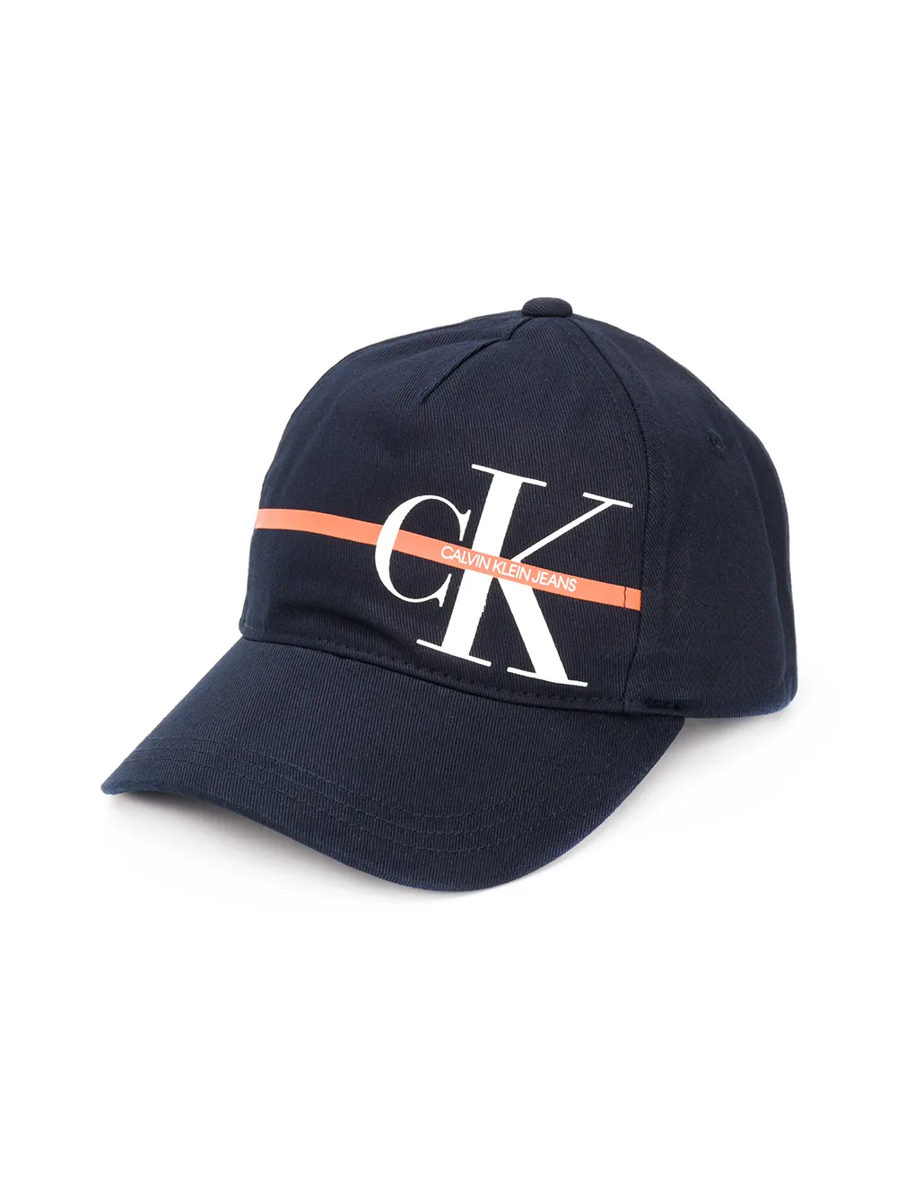 Calvin Klein Kids' Logo Print Baseball Cap In Blue