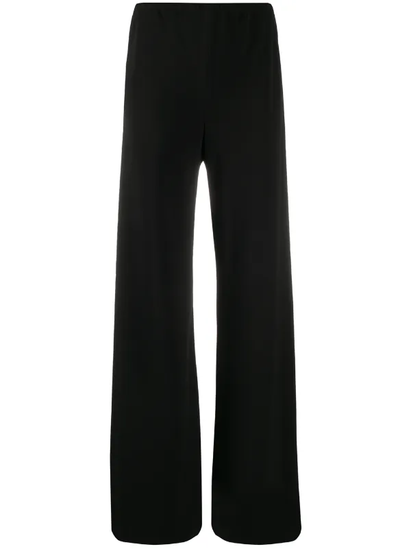 black wide leg crepe trousers