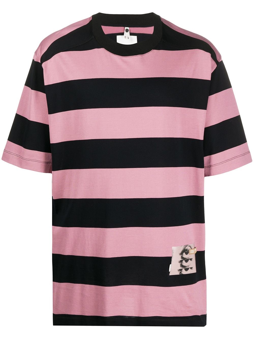 Oamc Oversized Striped T-shirt In Black