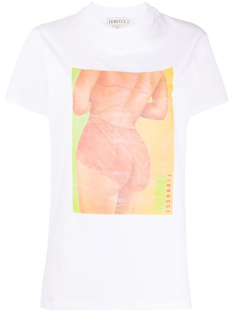 Fiorucci Fanzine Graphic Print T-shirt In White