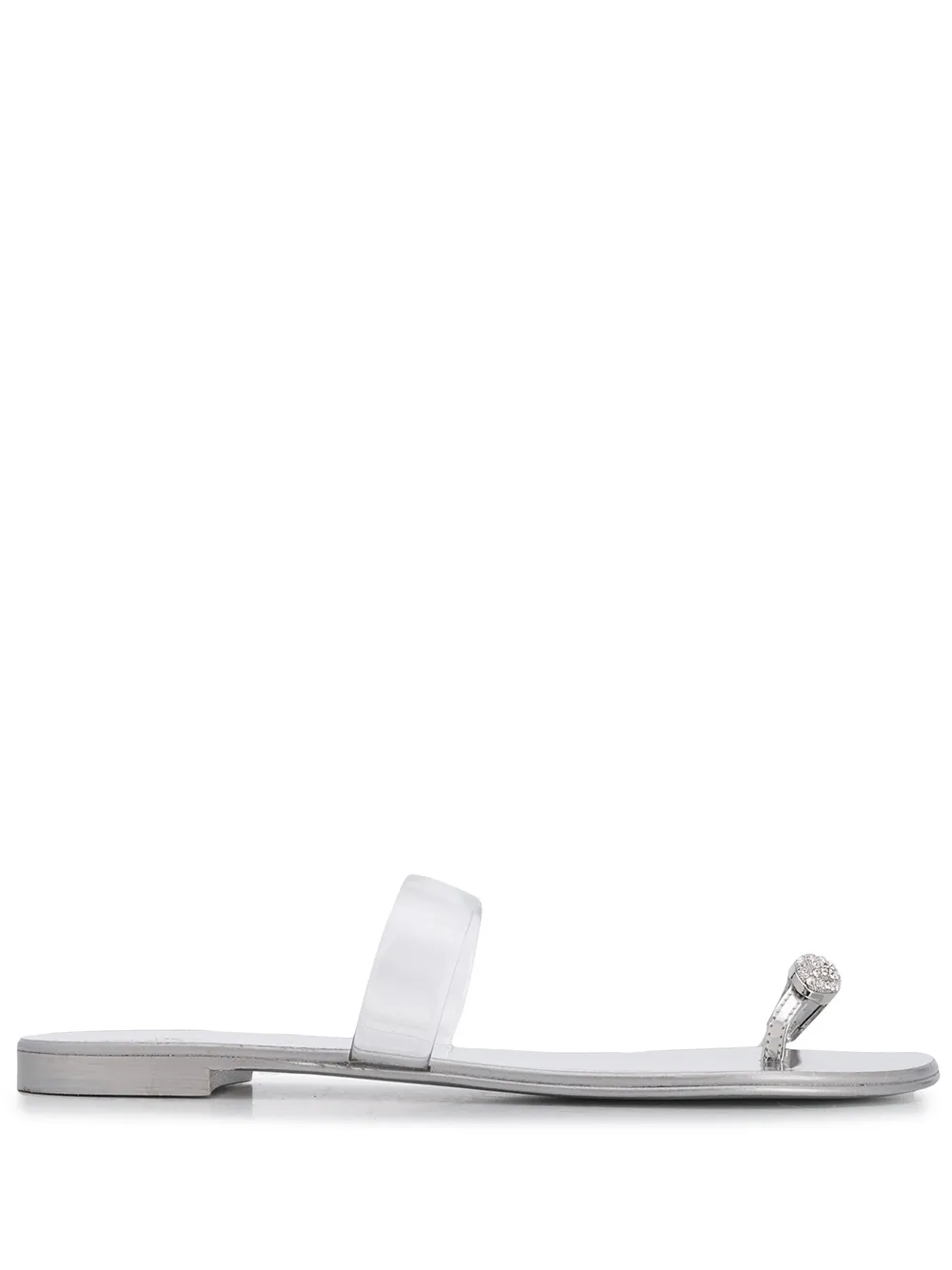 Giuseppe Zanotti Crystal-embellished Metallic Leather And Pvc Sandals In Silver
