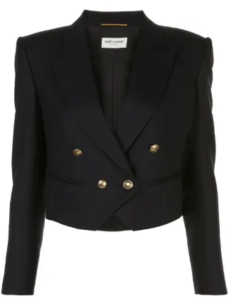 cropped double breasted blazer