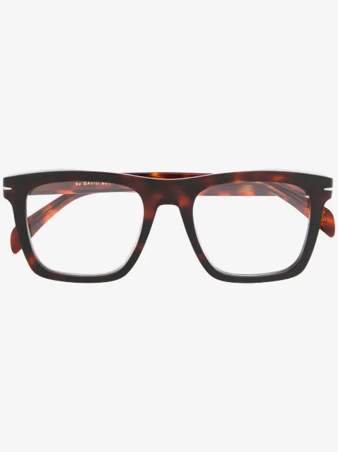 Eyewear by David Beckham 직사각 프레임 톨토이즈셸 안경