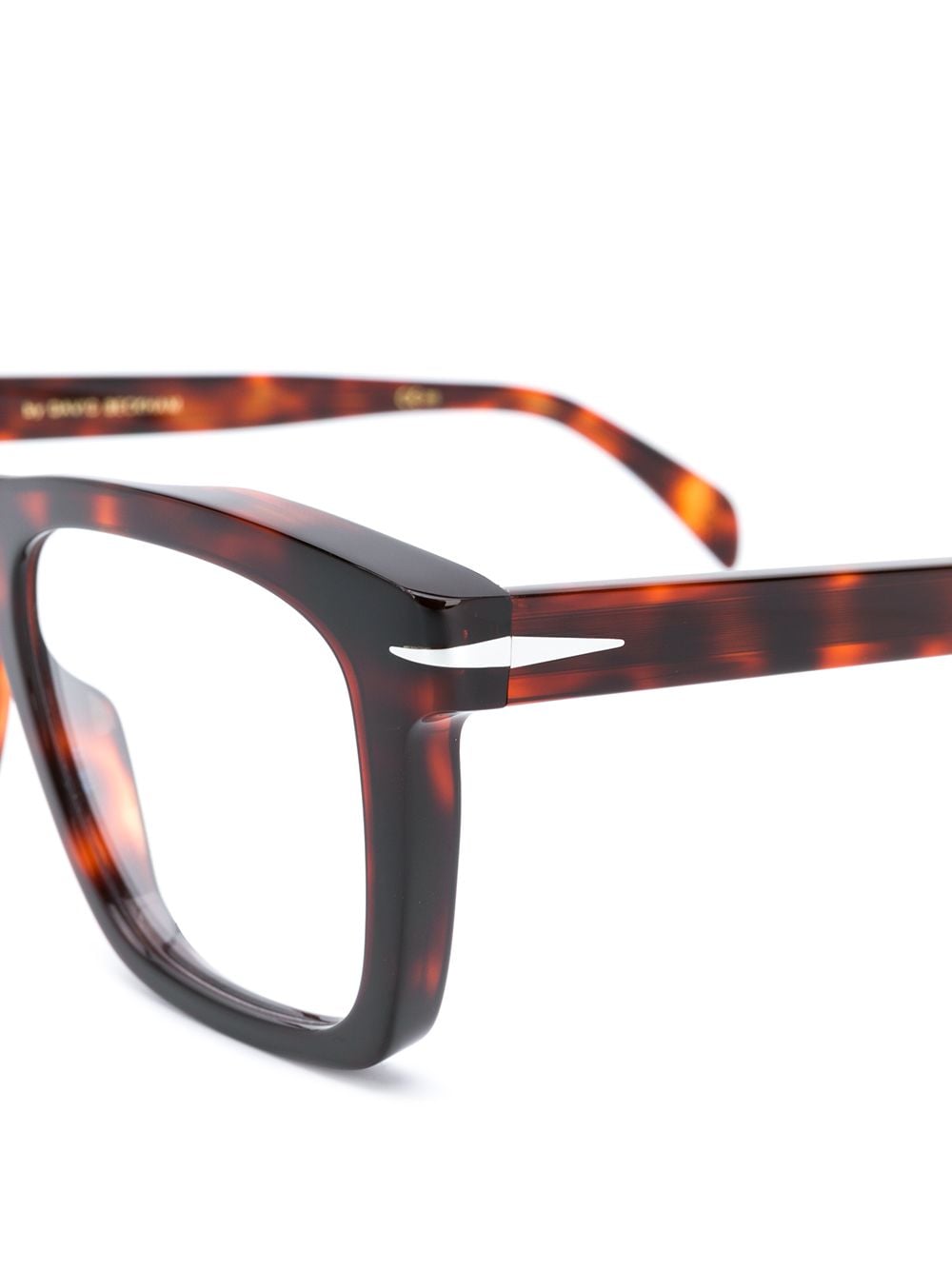Shop David Beckham Eyewear Rectangular Frame Tortoise-shell Glasses In Brown