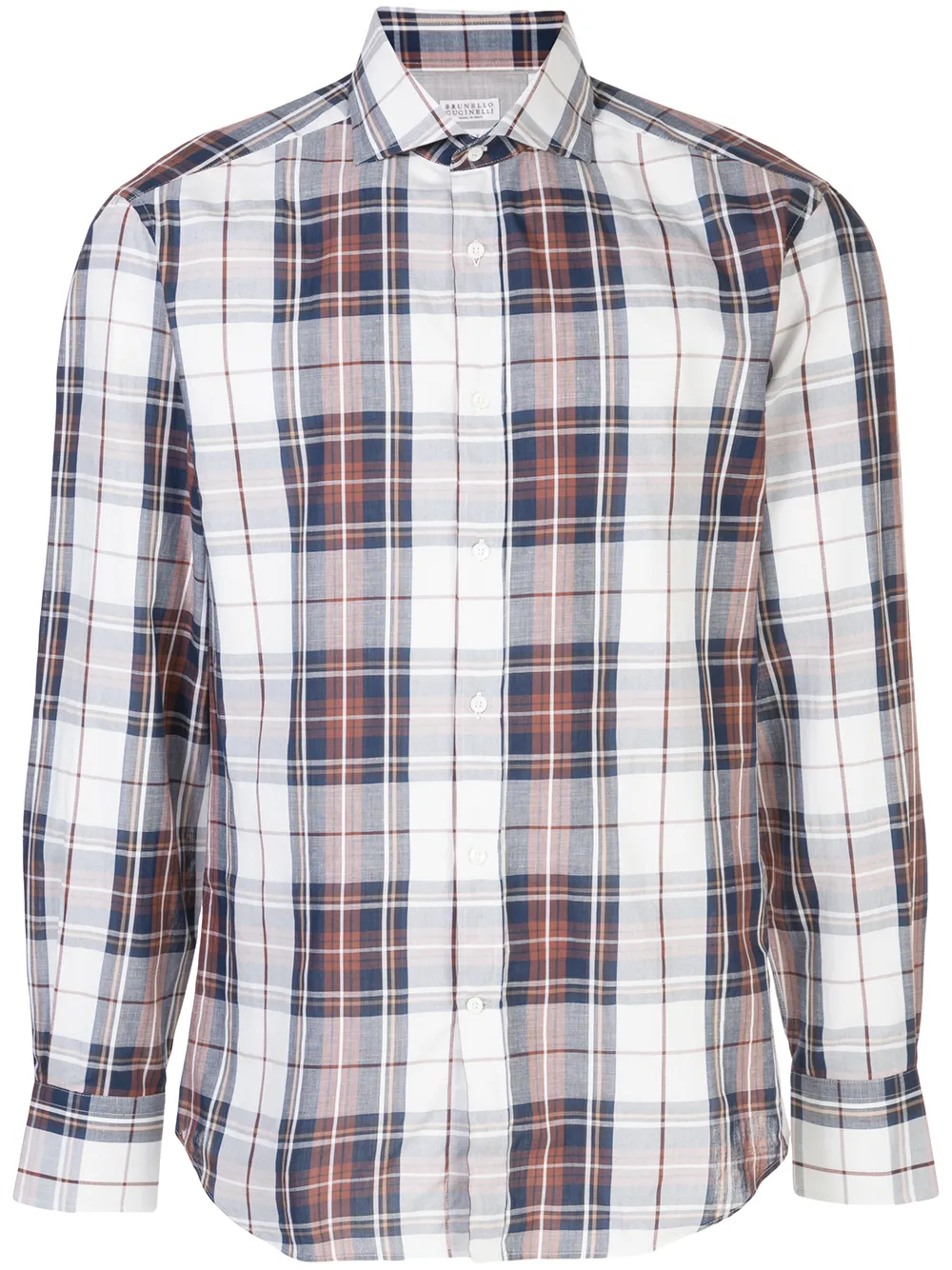 

Brunello Cucinelli camisa a cuadros con botones - Blanco