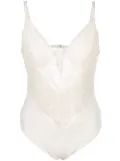 Fleur Du Mal Gardenia lace bodysuit - White