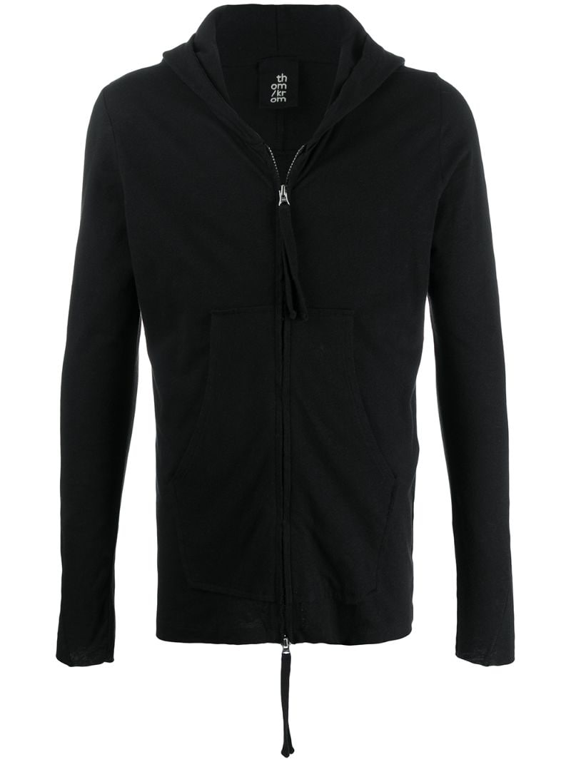 Thom Krom Solid-color Zip-up Hoodie In Black