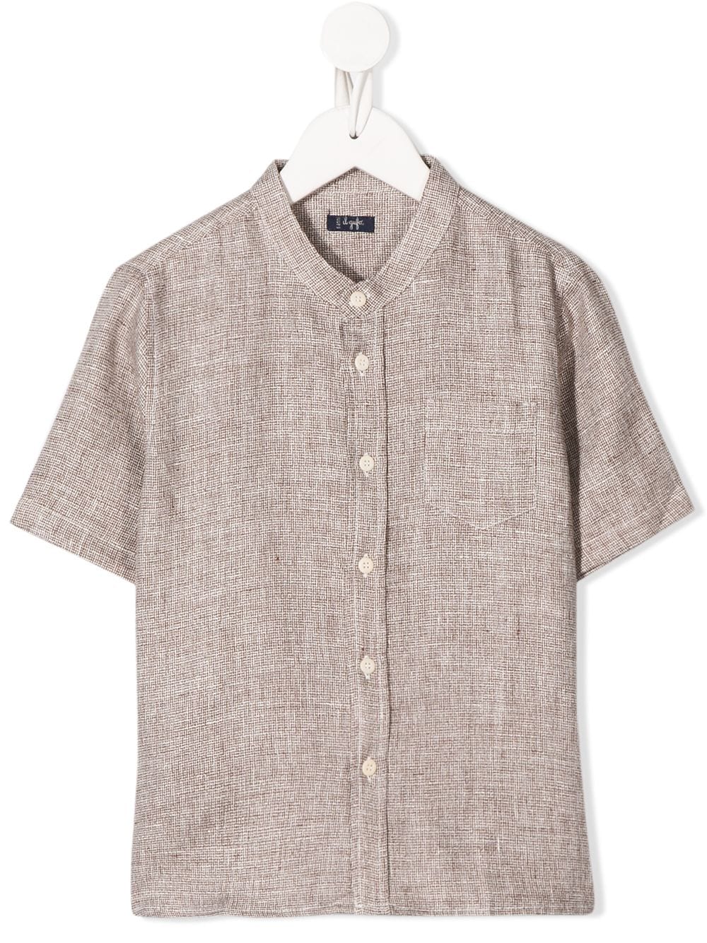 Il Gufo Kids' Short Sleeve Shirt In Neutrals