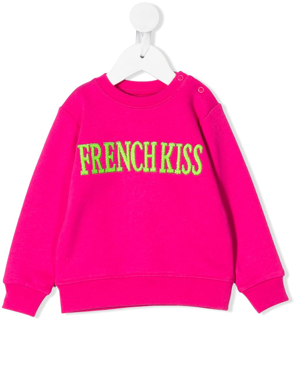 фото Alberta ferretti kids 'french kiss' embroidered sweatshirt