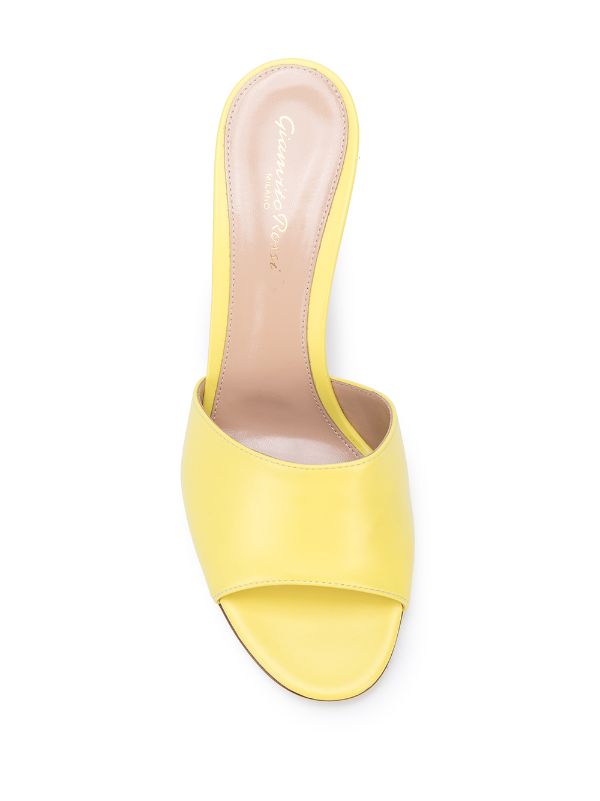 yellow open toe mules