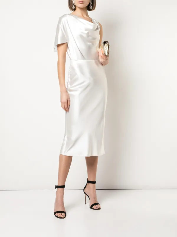 silk midi white dress