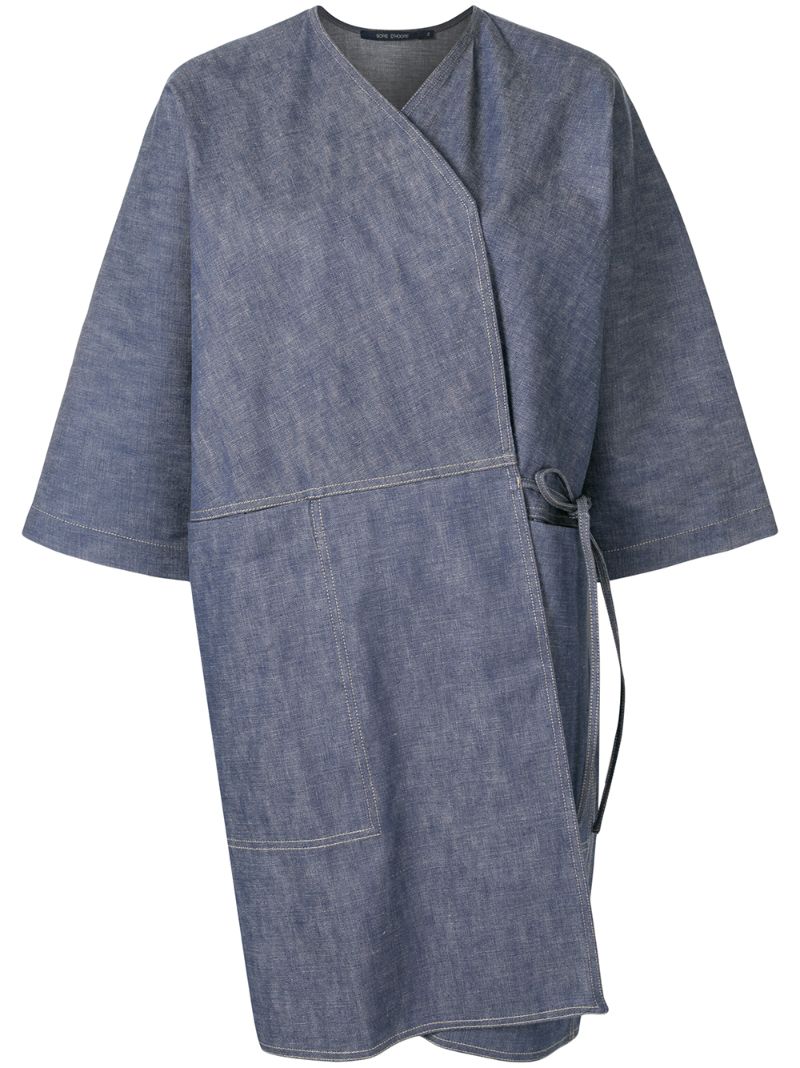 Sofie D'hoore Cotton Kimono Jacket In Blue