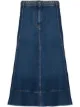 Image 1 of Valentino braided-waist denim midi skirt