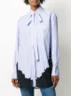 Valentino lace-insert pinstripe shirt