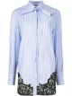 Image 1 of Valentino lace-insert pinstripe shirt
