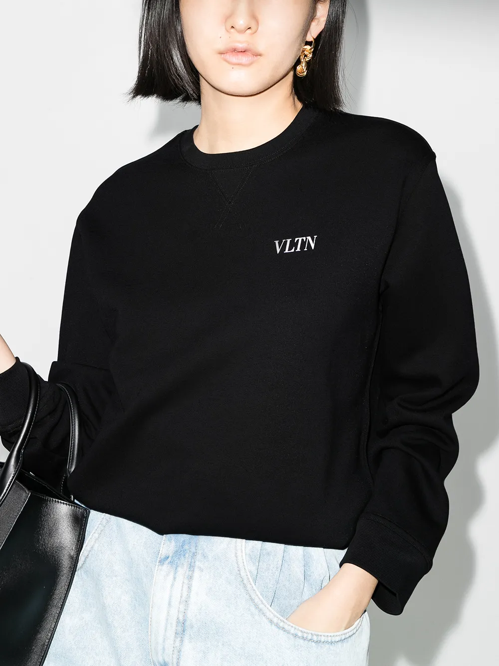 Image 2 of Valentino logo-print long-sleeve sweatshirt