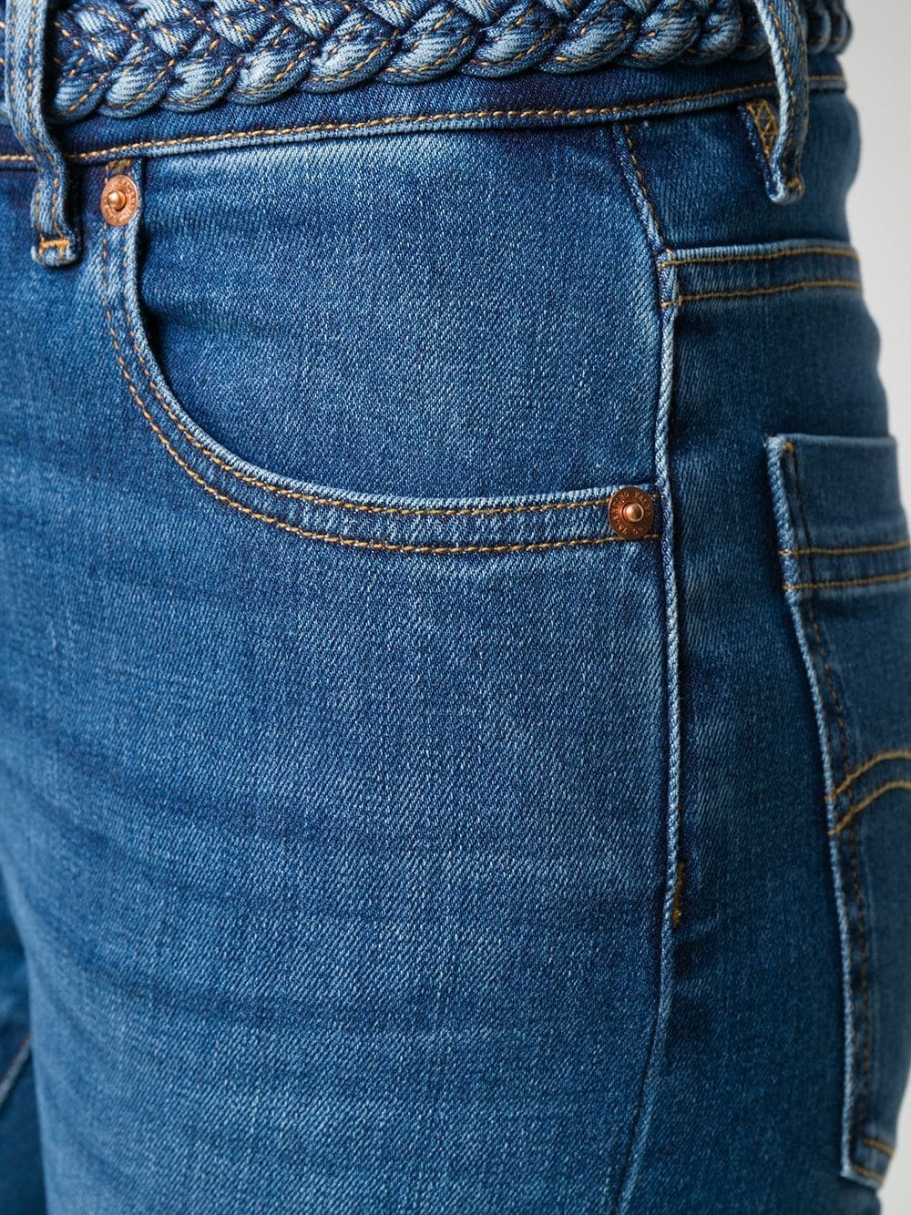 фото Valentino джинсы скинни с плетеным поясом