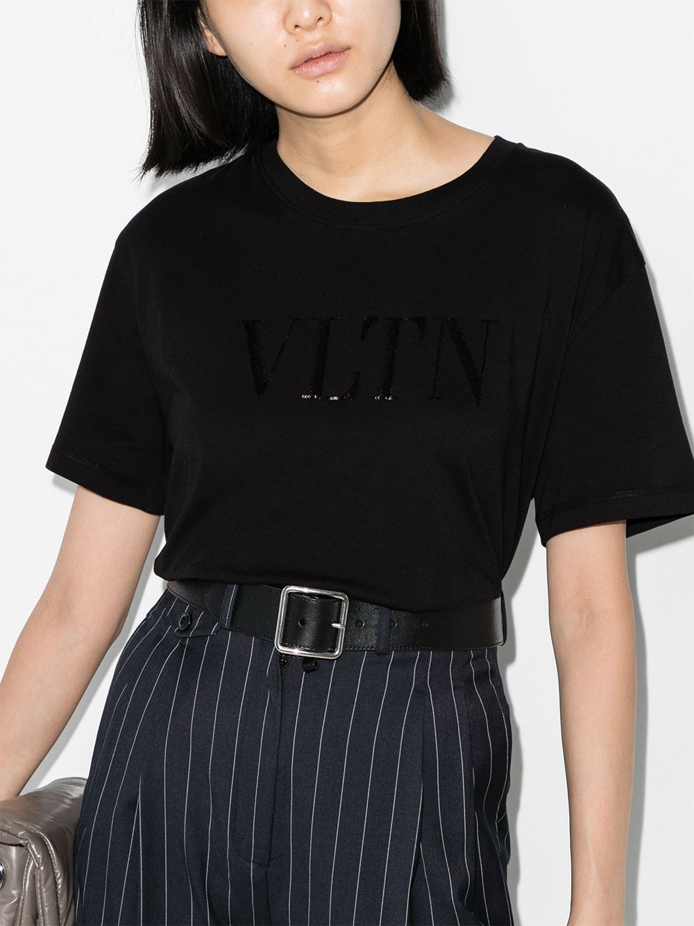 Valentino Garavani T-shirt met pailletten logo - Zwart