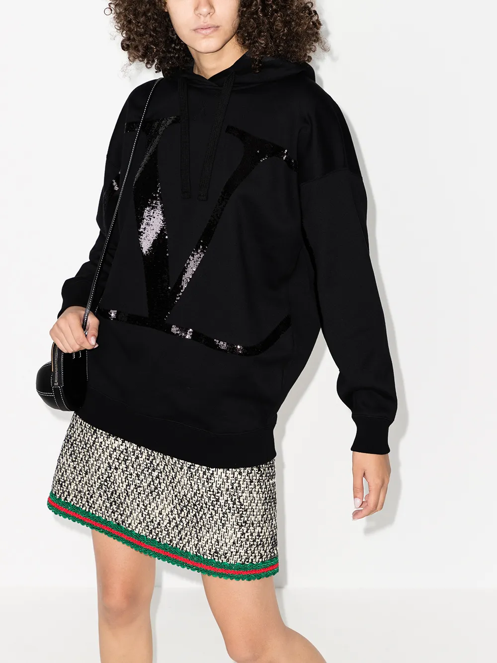 фото Valentino vlogo sequin hoodie