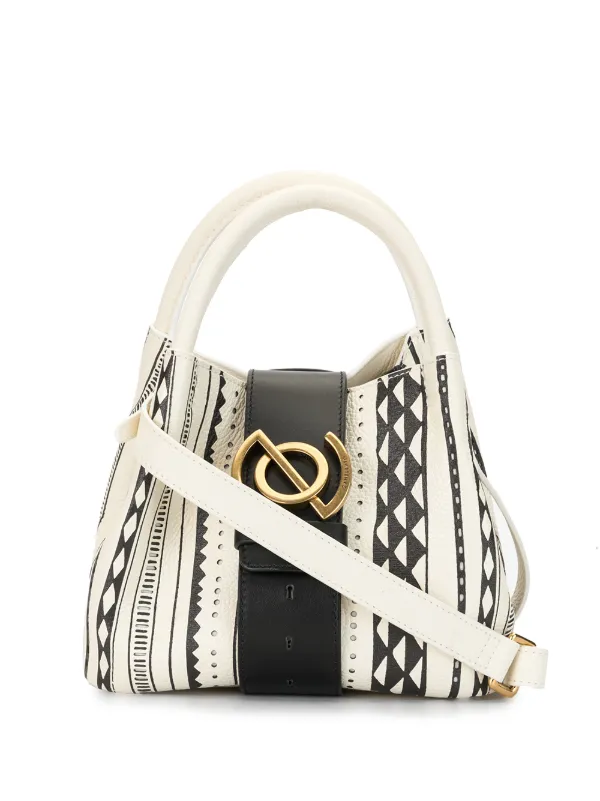 geometric print tote bag