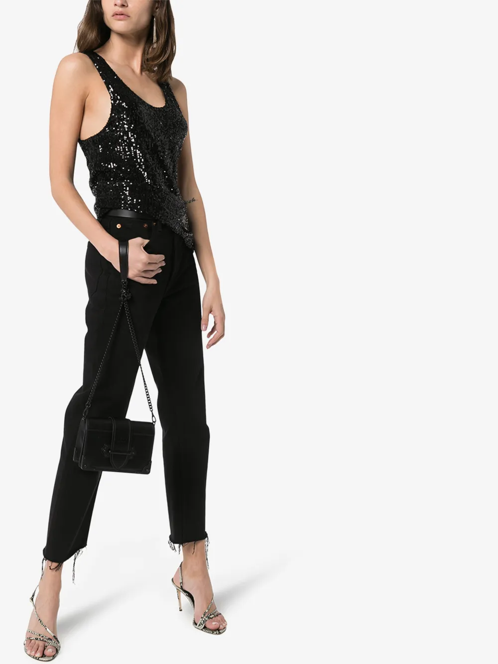 SAINT LAURENT TANKTOP MIT PAILLETTEN,615505YBOK215104893