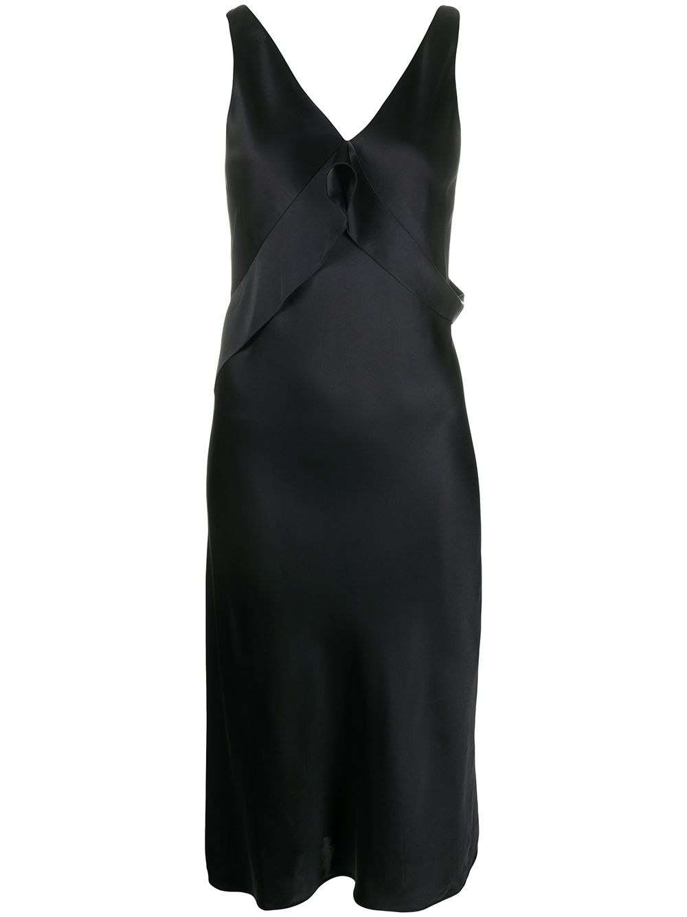 Helmut Lang Ruffle Detail Slip Dress In Black