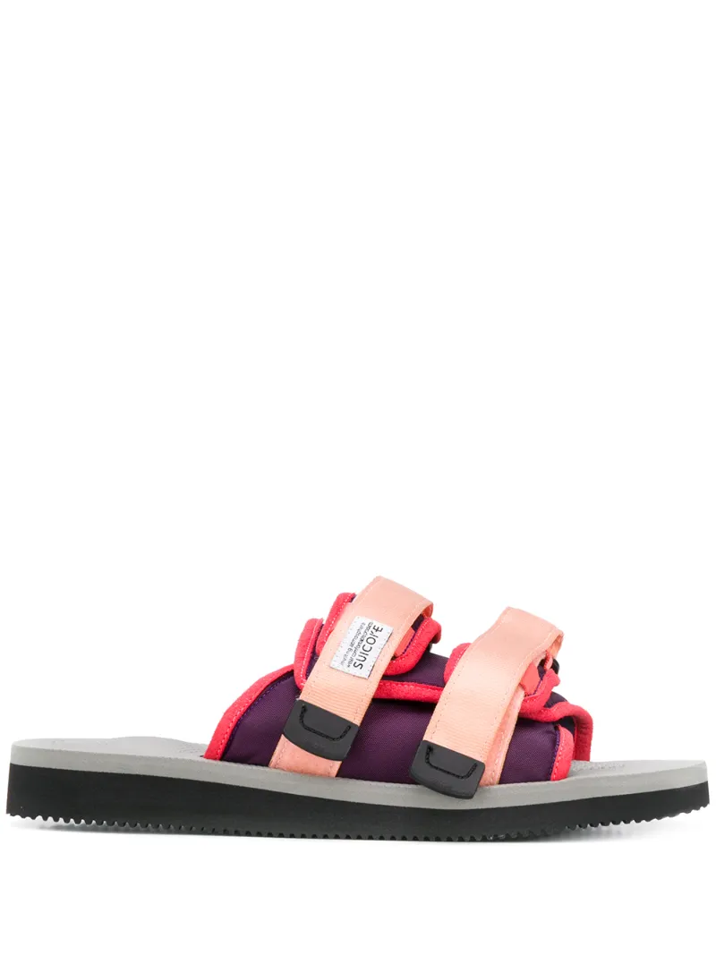 Suicoke Pink & Grey Moto-cab Sandals