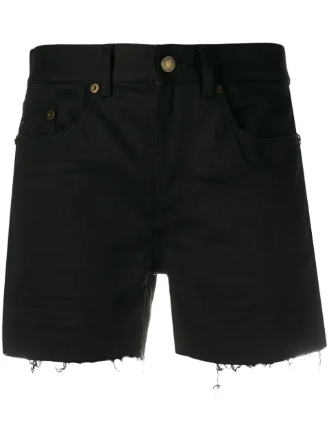 Saint Laurent distressed denim shorts