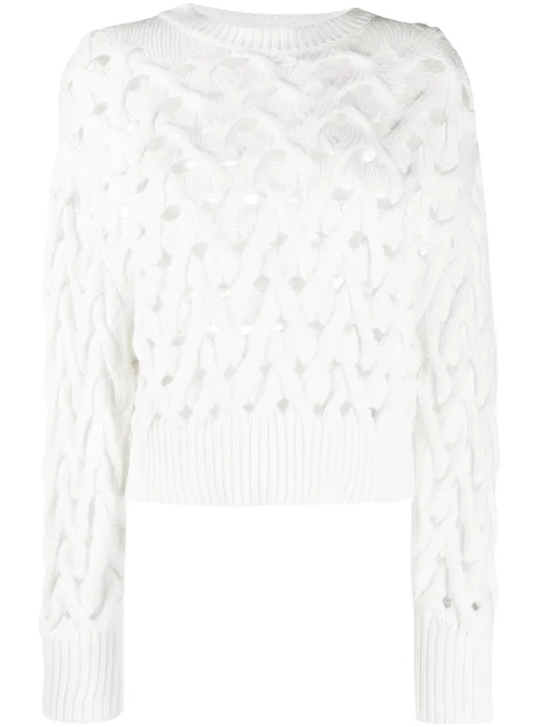 white chunky knit jumper