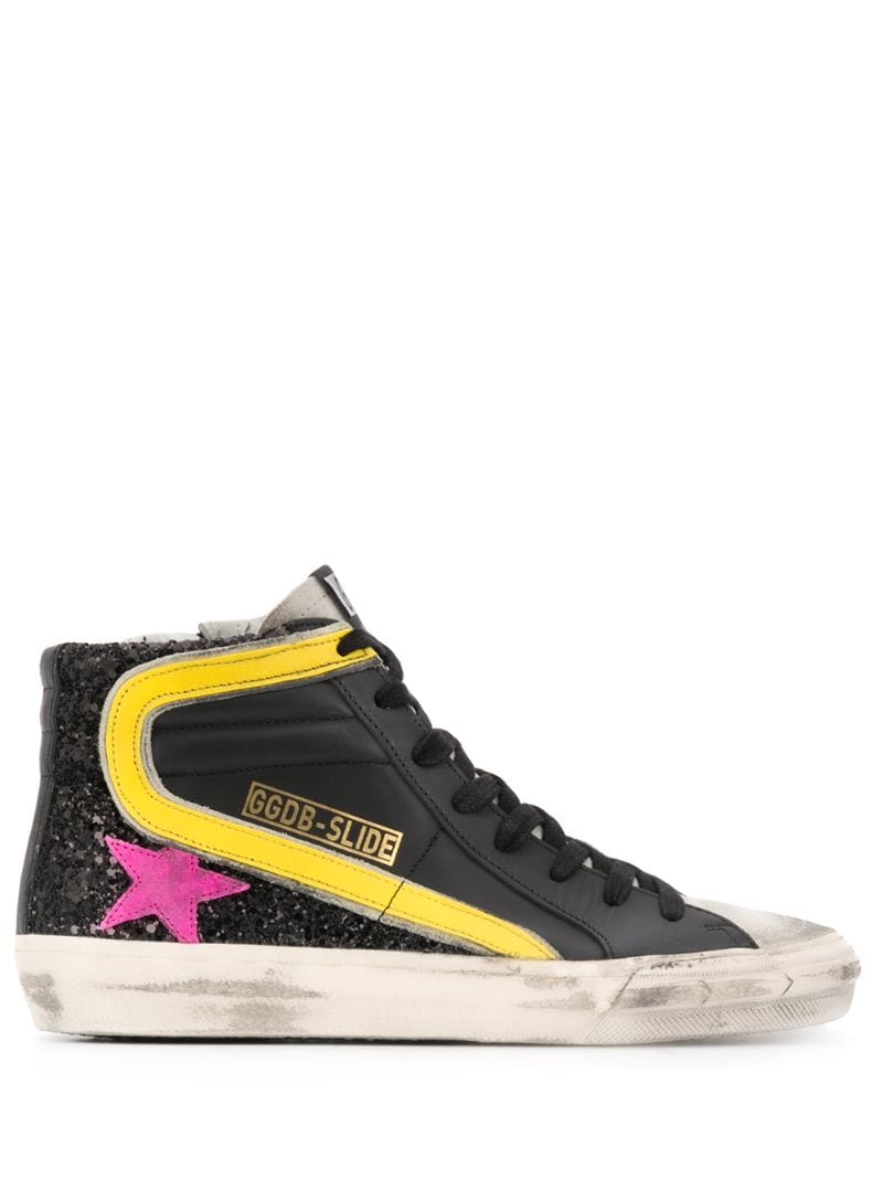 Shop Golden Goose Slide High-top Sneakers In Black