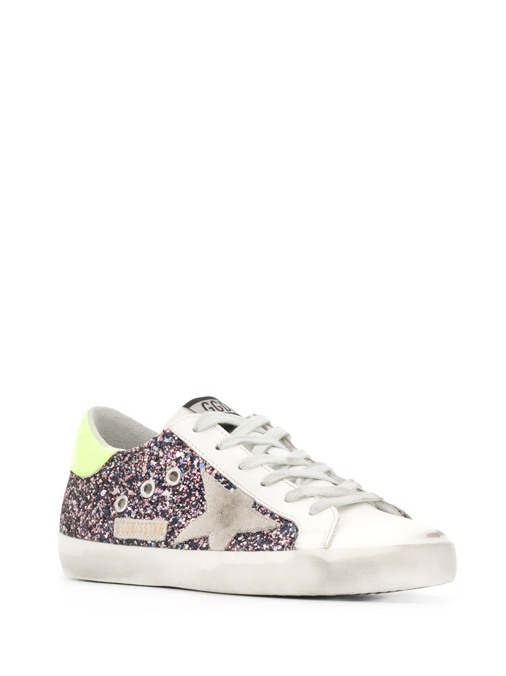 фото Golden goose superstar low-top glitter sneakers