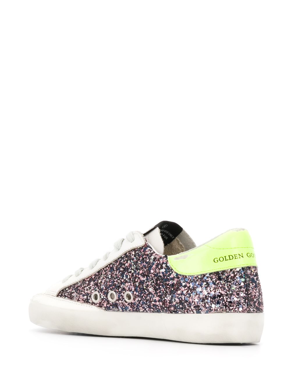 фото Golden goose superstar low-top glitter sneakers