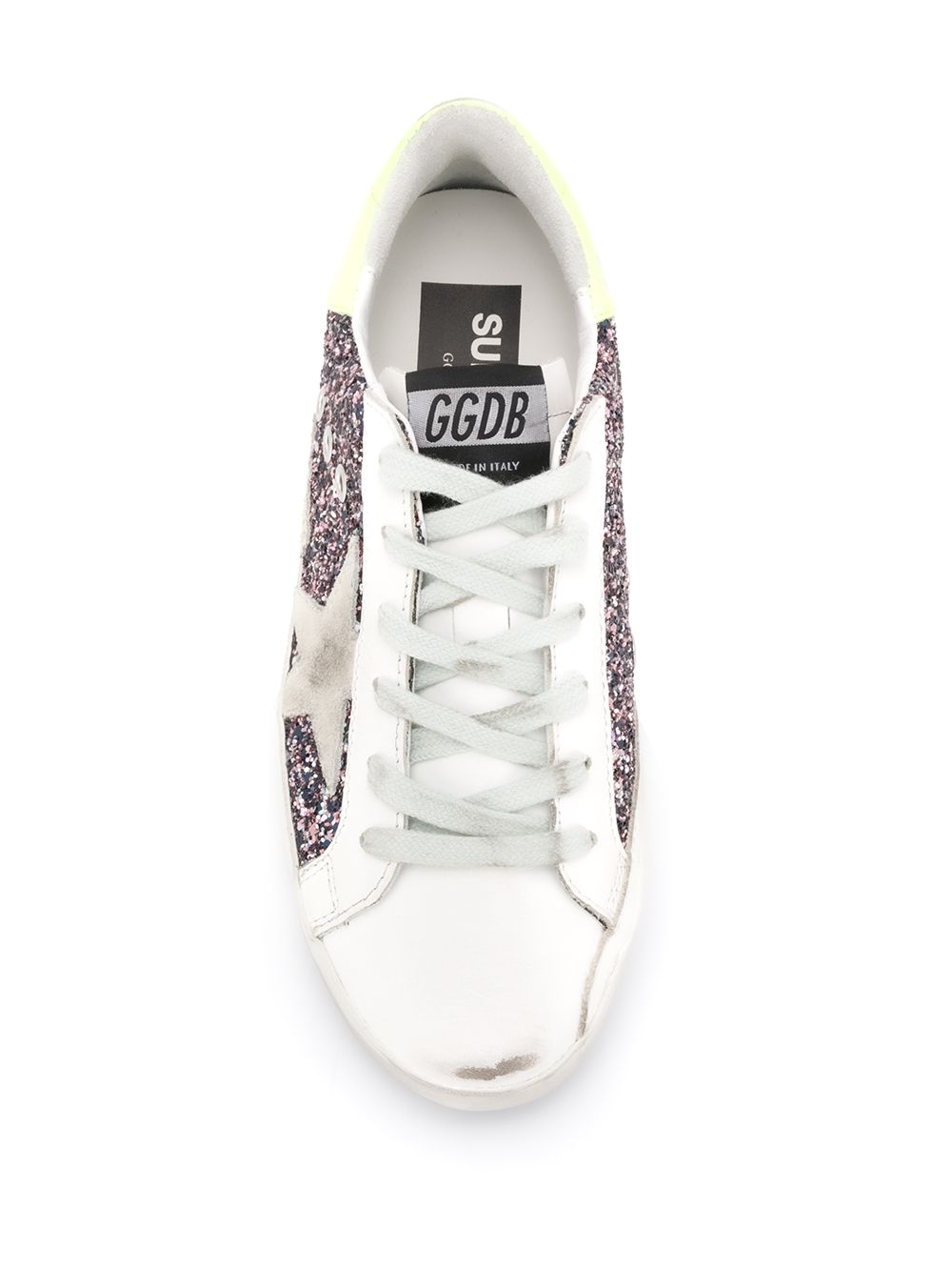 фото Golden goose superstar low-top glitter sneakers