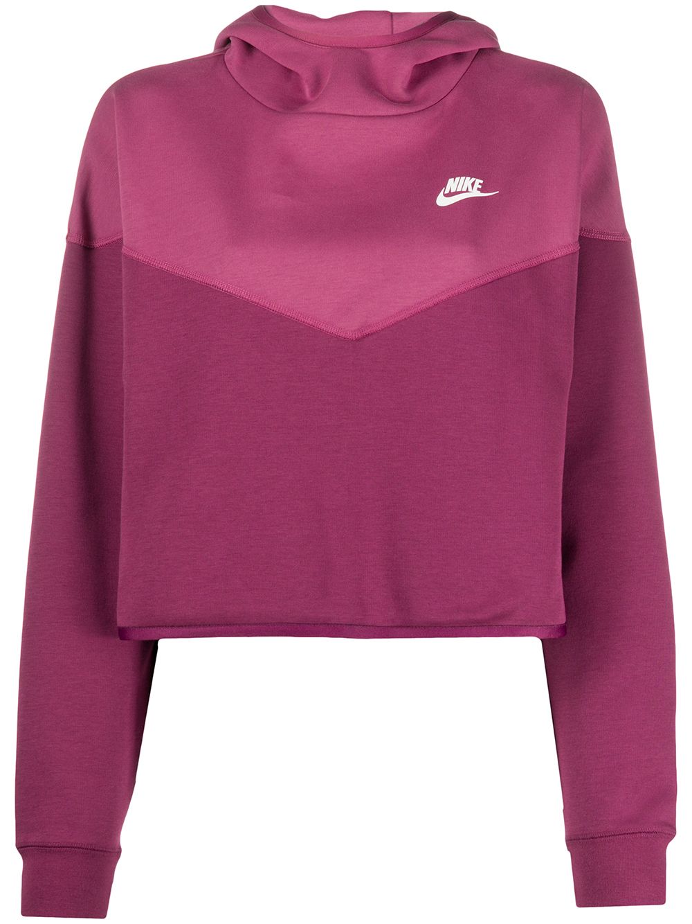 Nike Tech Fleece Cropped Hoodie In Pink