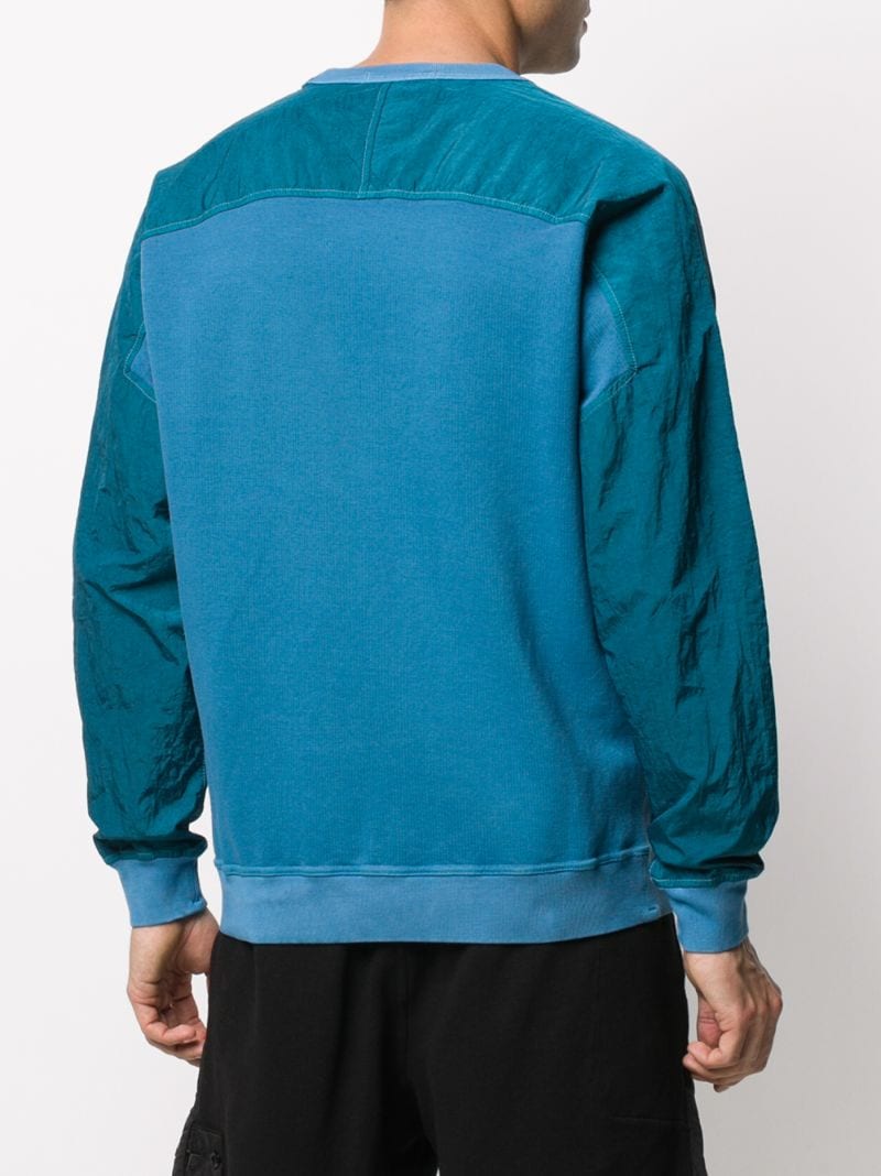 Shop Stone Island Shadow Project Contrast Panel Jumper In Blue