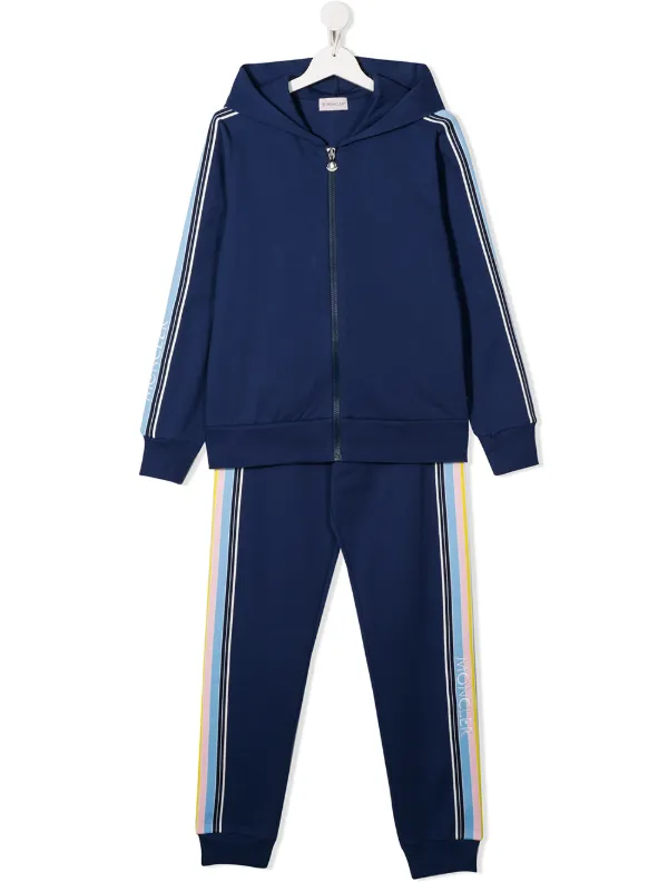 blue moncler tracksuit