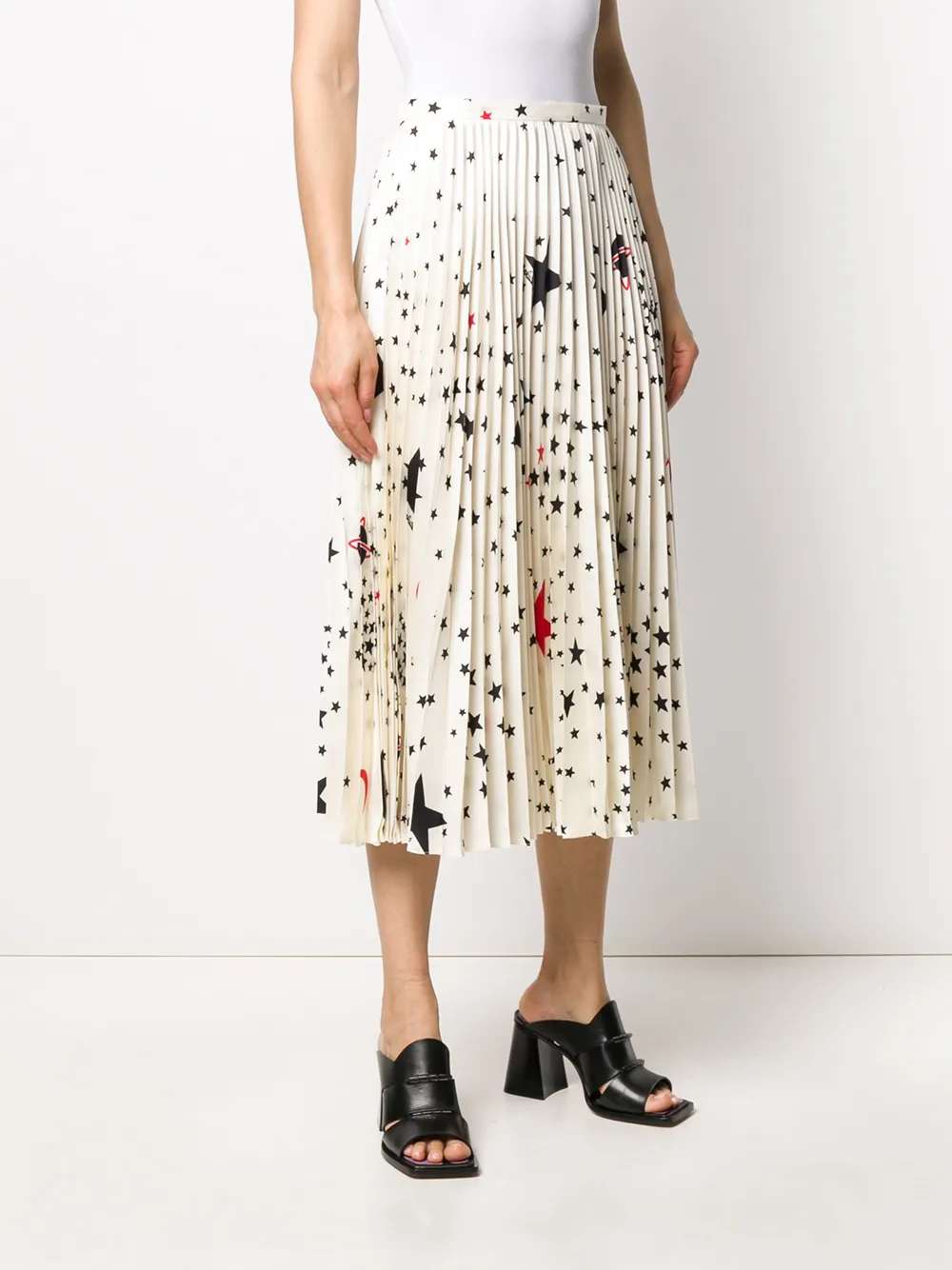 Valentino Garavani star print Pleated Skirt Farfetch