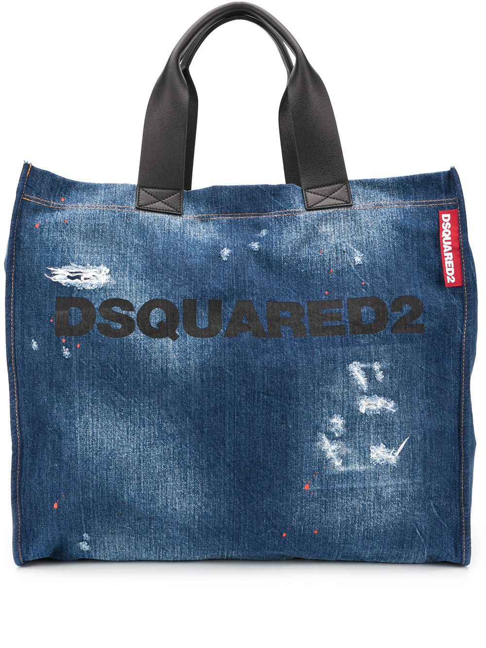 фото Dsquared2 джинсовая сумка-тоут с эффектом потертости