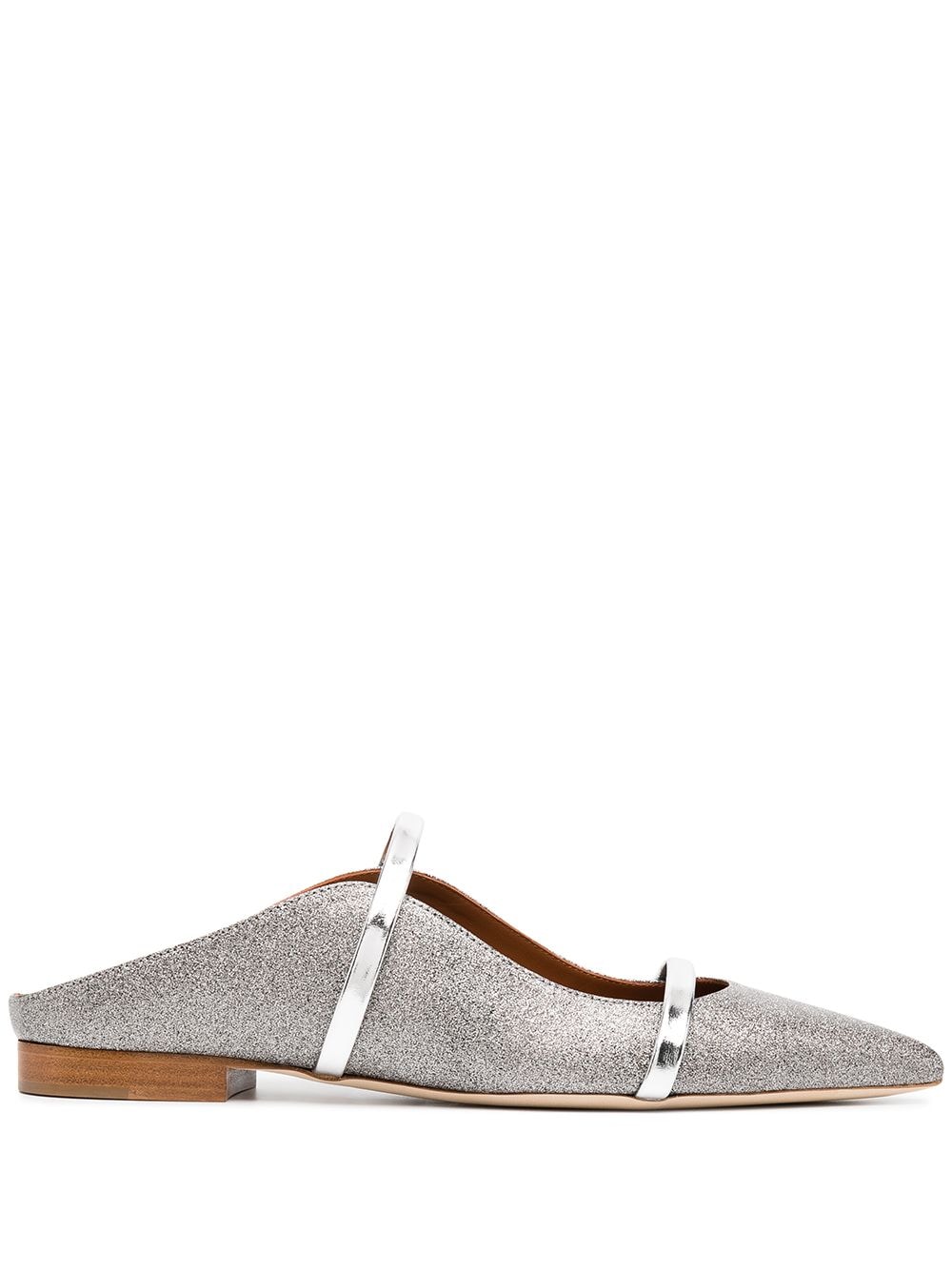 Malone Souliers Maureen Mule Ballerinas In Silver