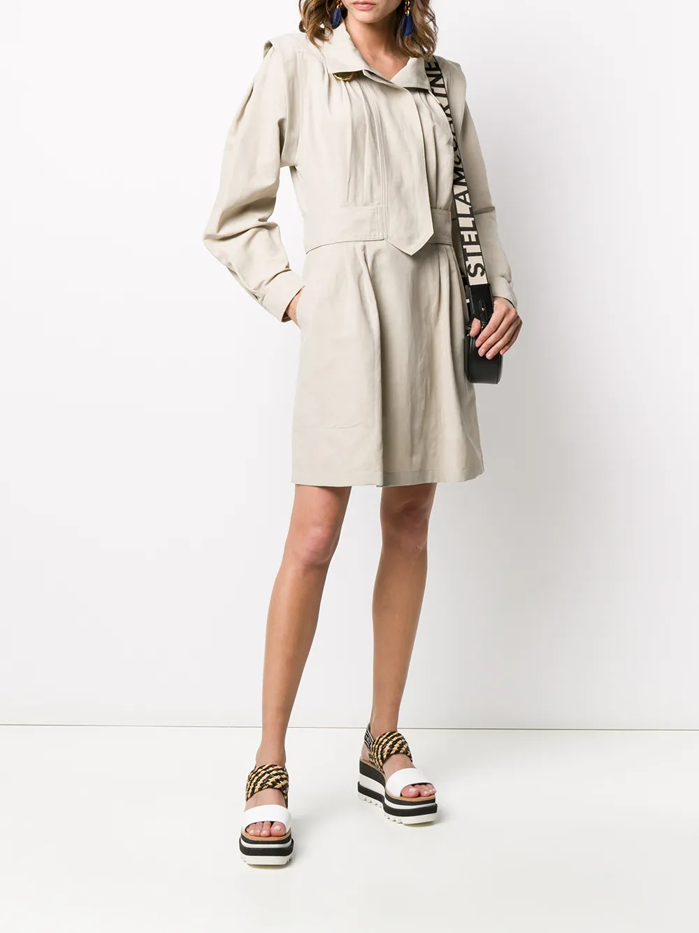 Image 2 of Stella McCartney buckle-collar structured-shoulder dress