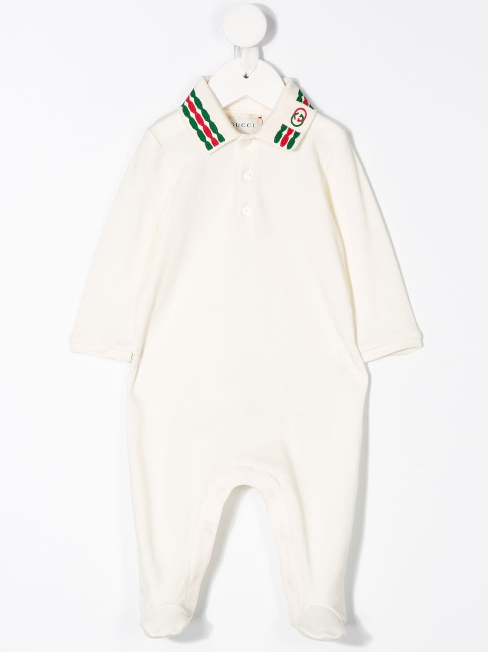 фото Gucci kids комплект из комбинезона и шапки с вышитым логотипом