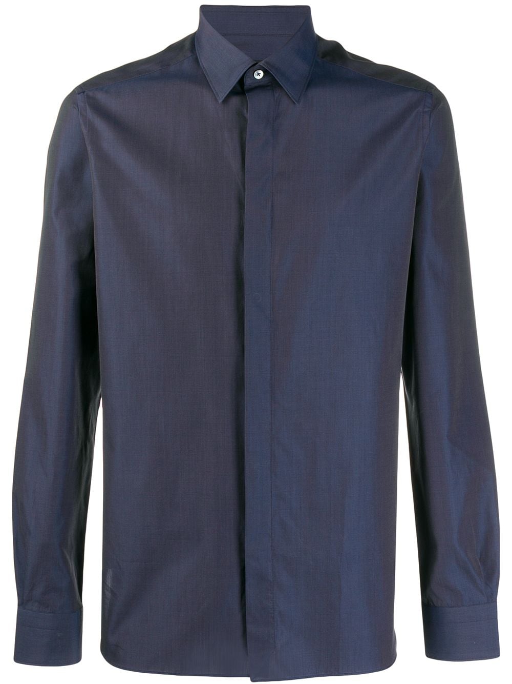 Ermenegildo Zegna Concealed-placket Shirt In Blue