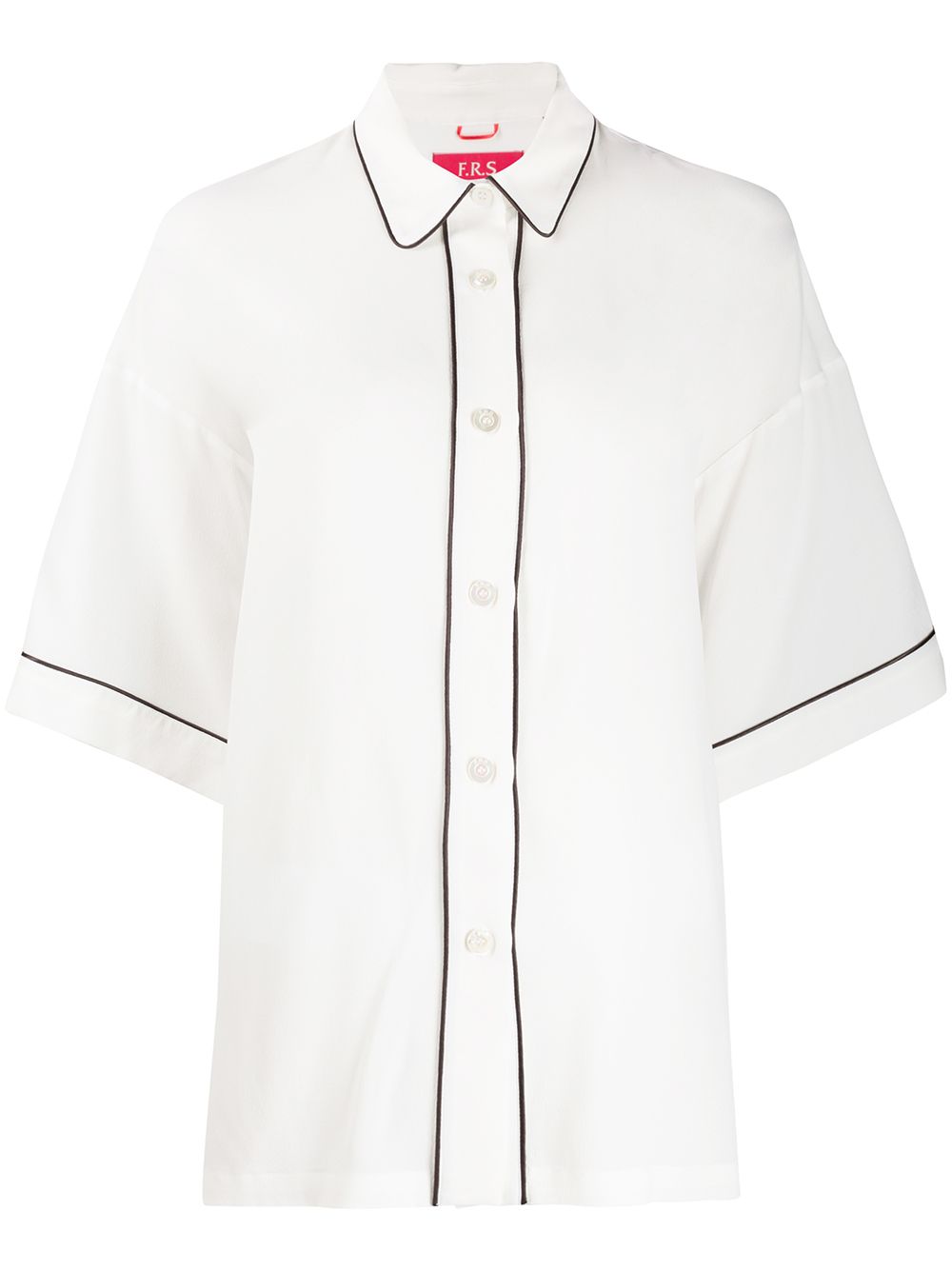 F.r.s For Restless Sleepers Pipe Trim Shirt In White