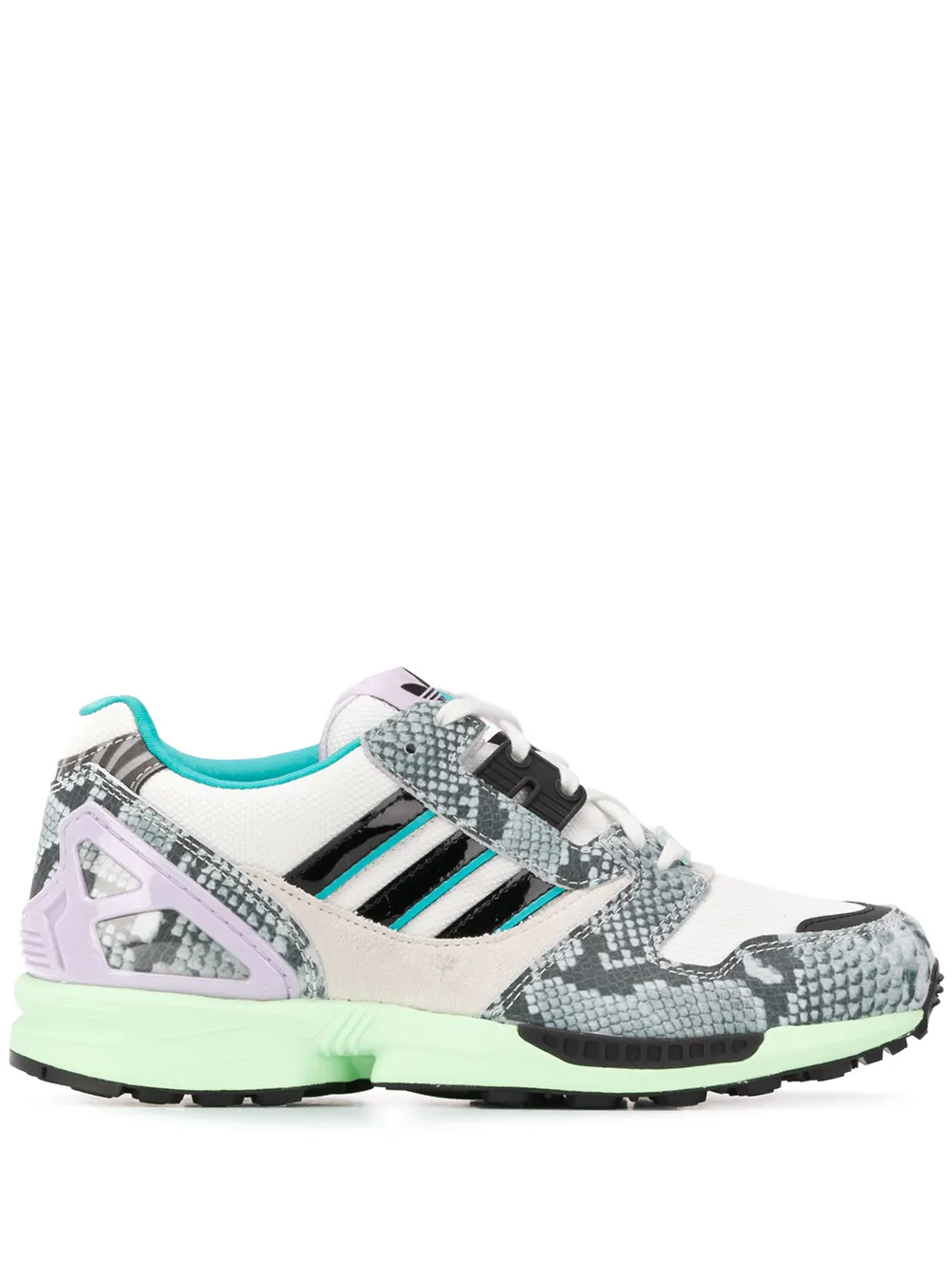 Adidas Originals Grey Zx 8000 Animal Print Sneakers In White 