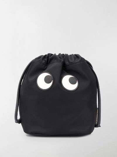 Anya Hindmarch Eyes drawstring pouch black | MODES